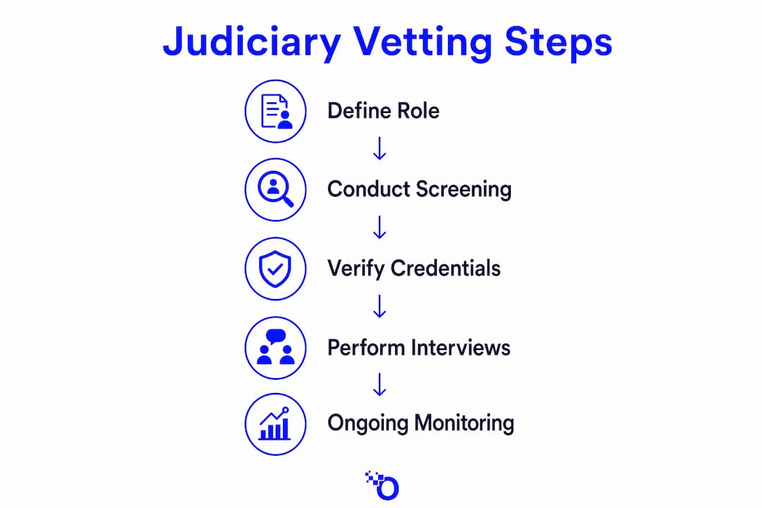 Infographic outlining judiciary staff background check steps