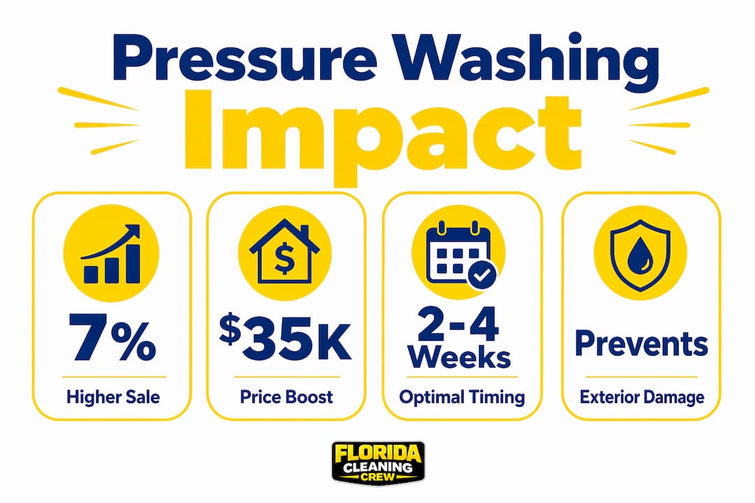 Infographic showing pressure washing benefits for home sale