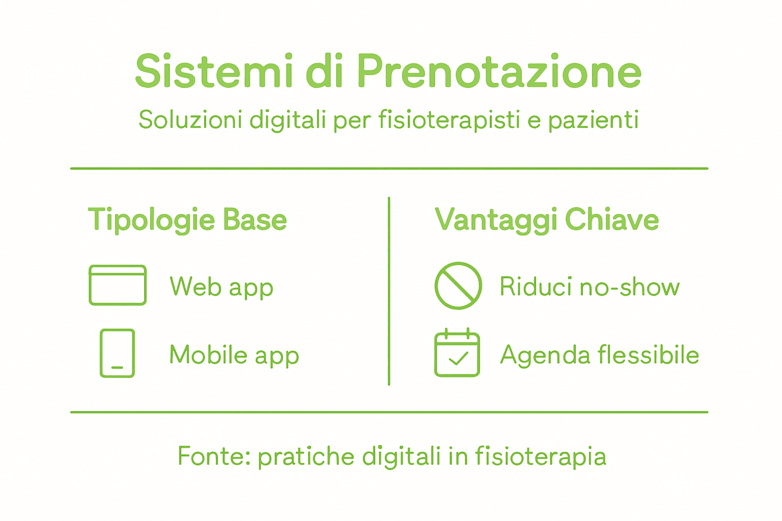 Infografica: come funzionano i sistemi digitali per prenotare una seduta di fisioterapia