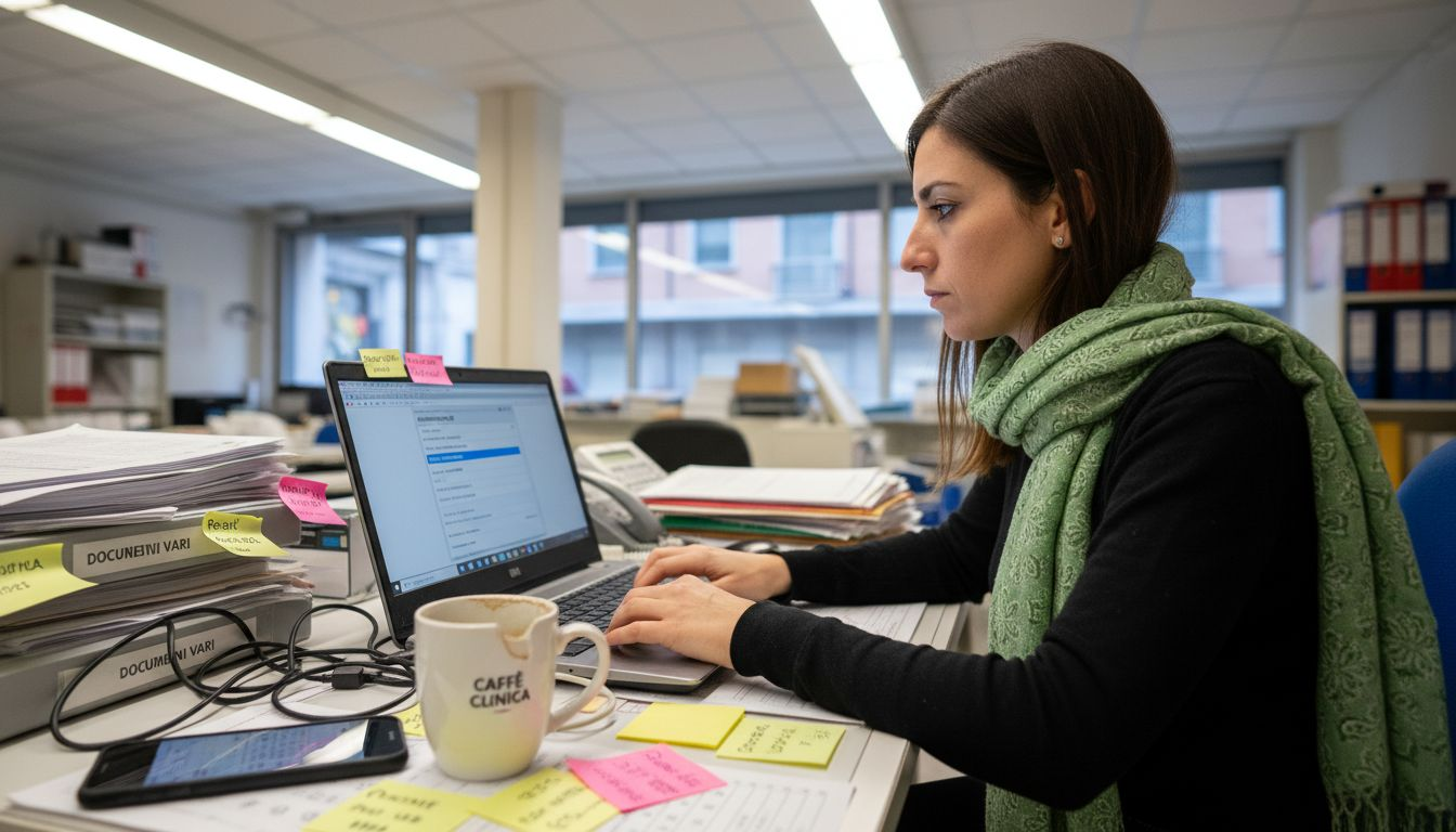 Medico che personalizza il sistema di promemoria per gli appuntamenti