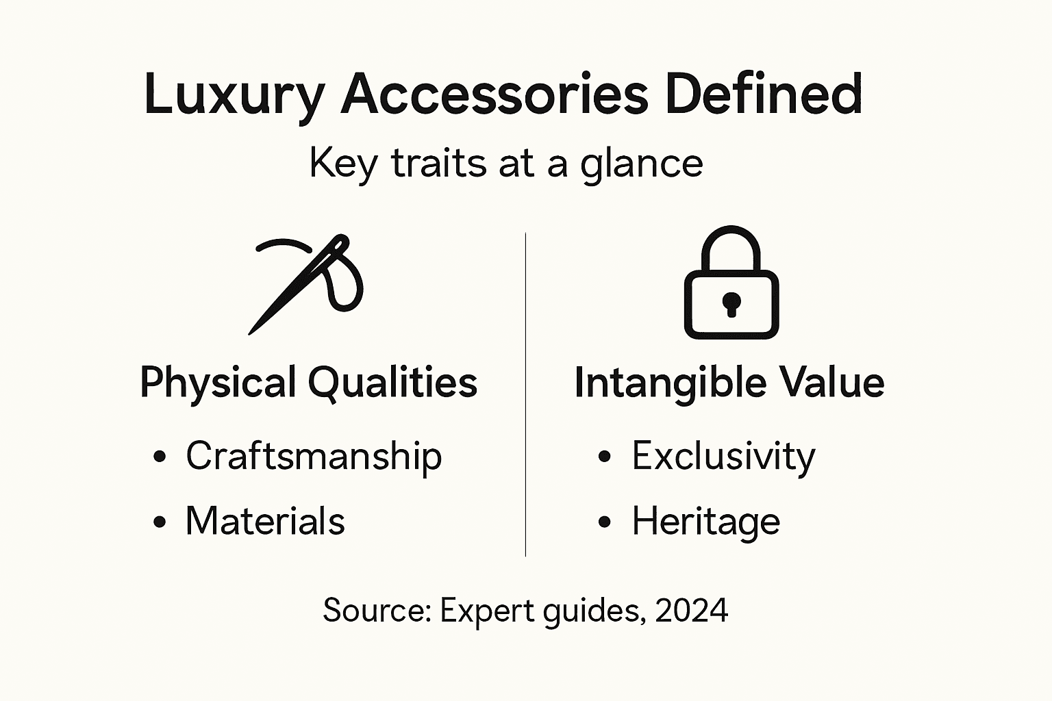 Infographic comparing luxury accessory traits