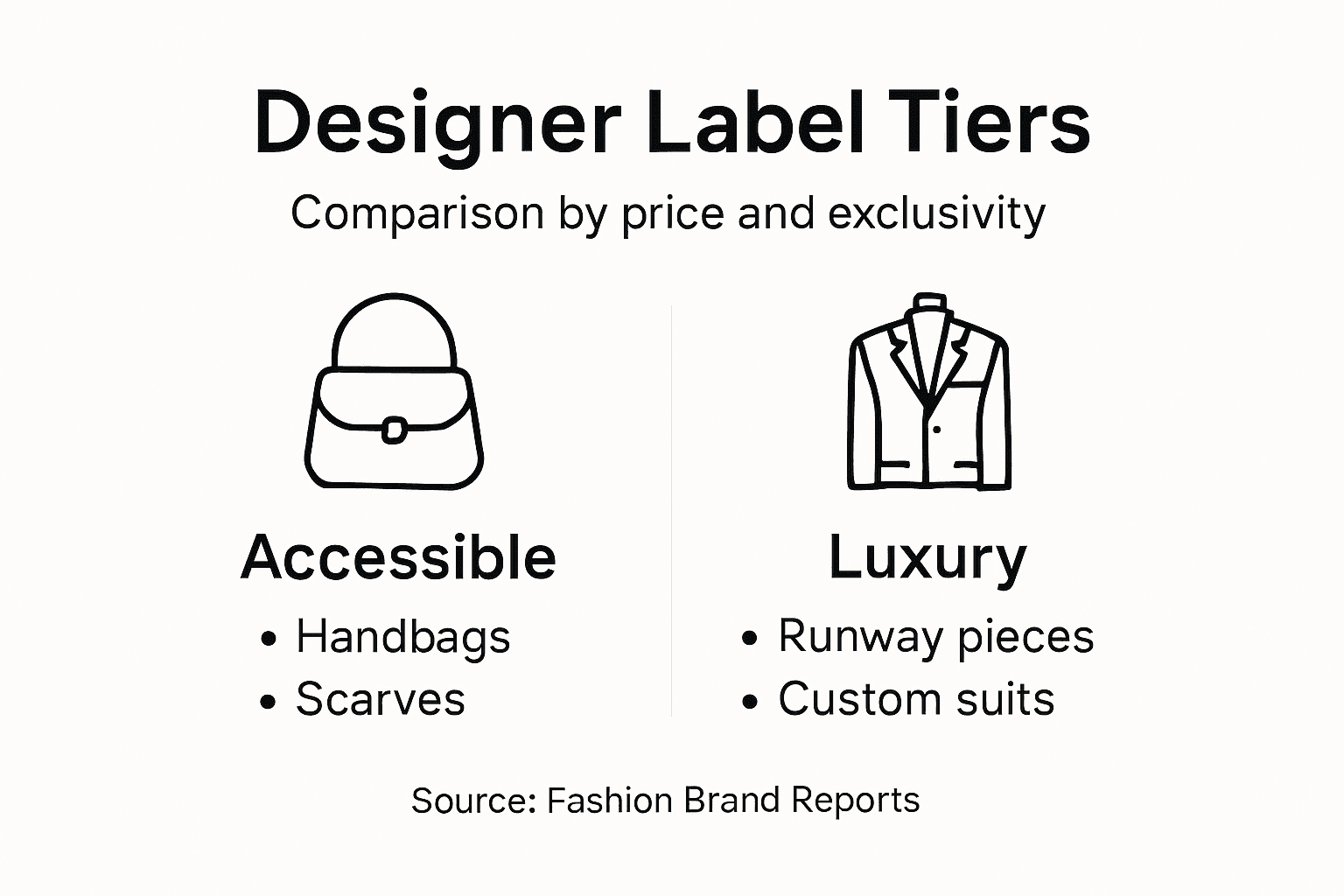 Infographic comparing designer fashion tiers