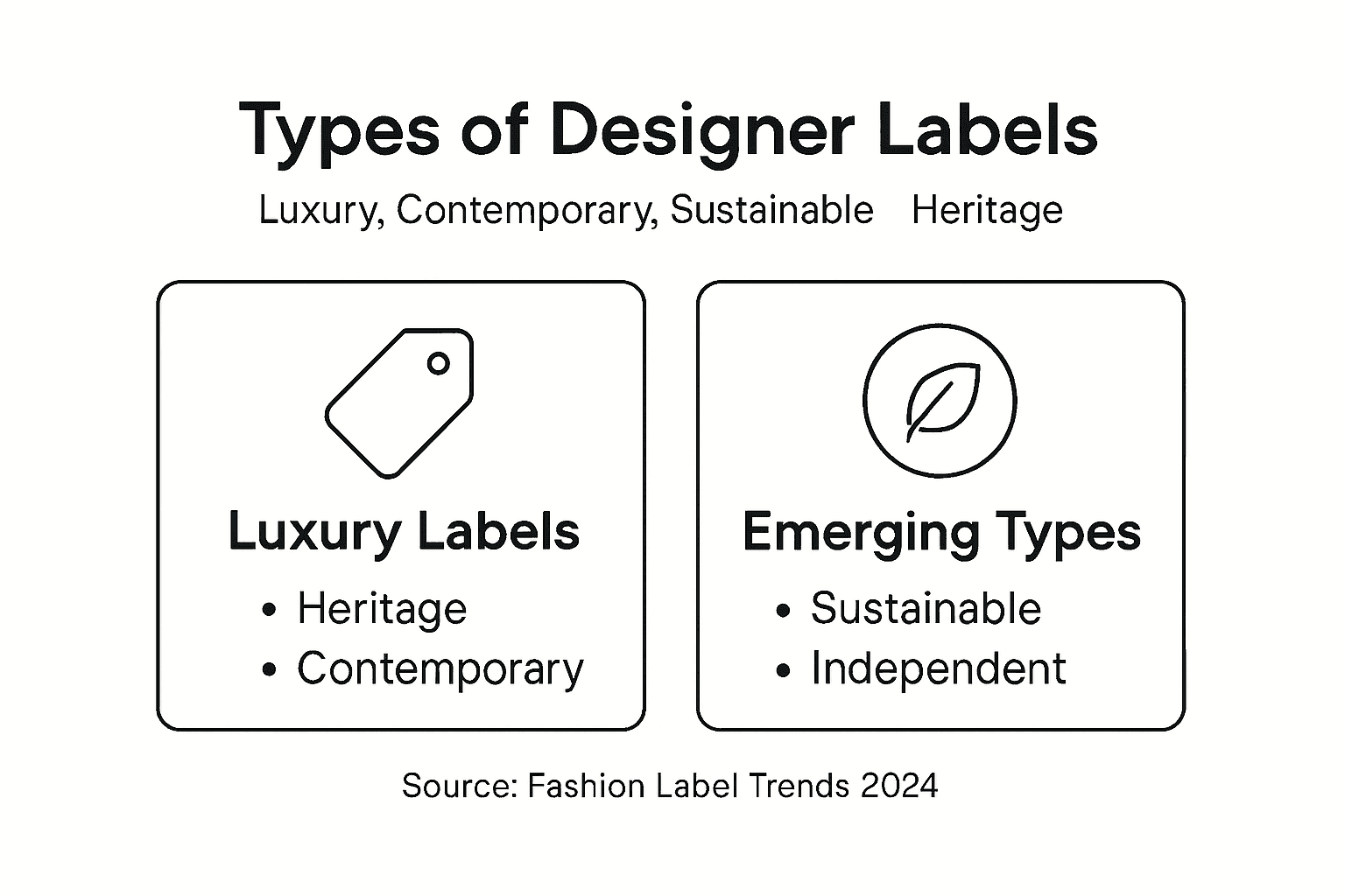 Infographic outlining designer label types