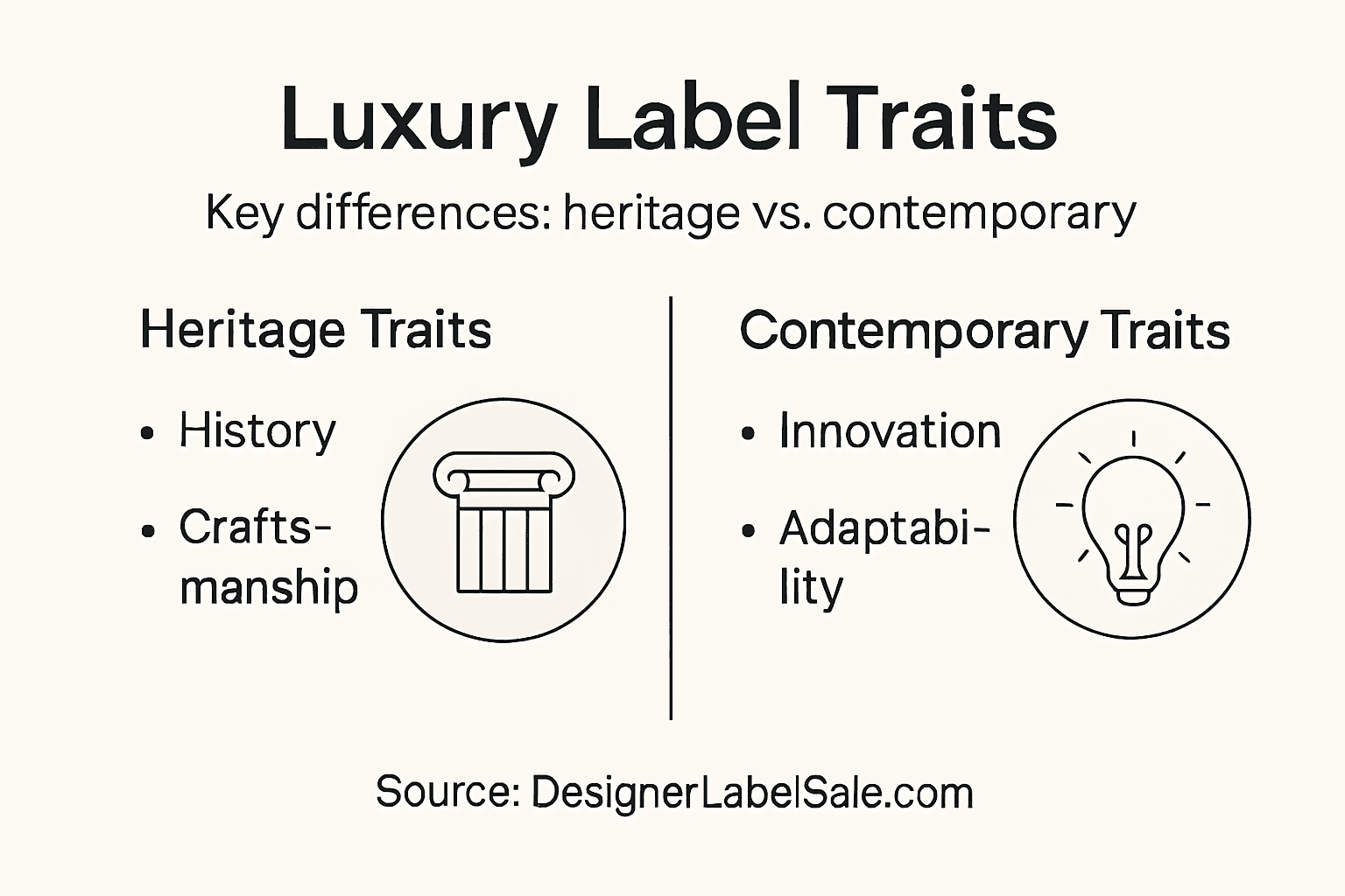 Infographic showing luxury label key traits