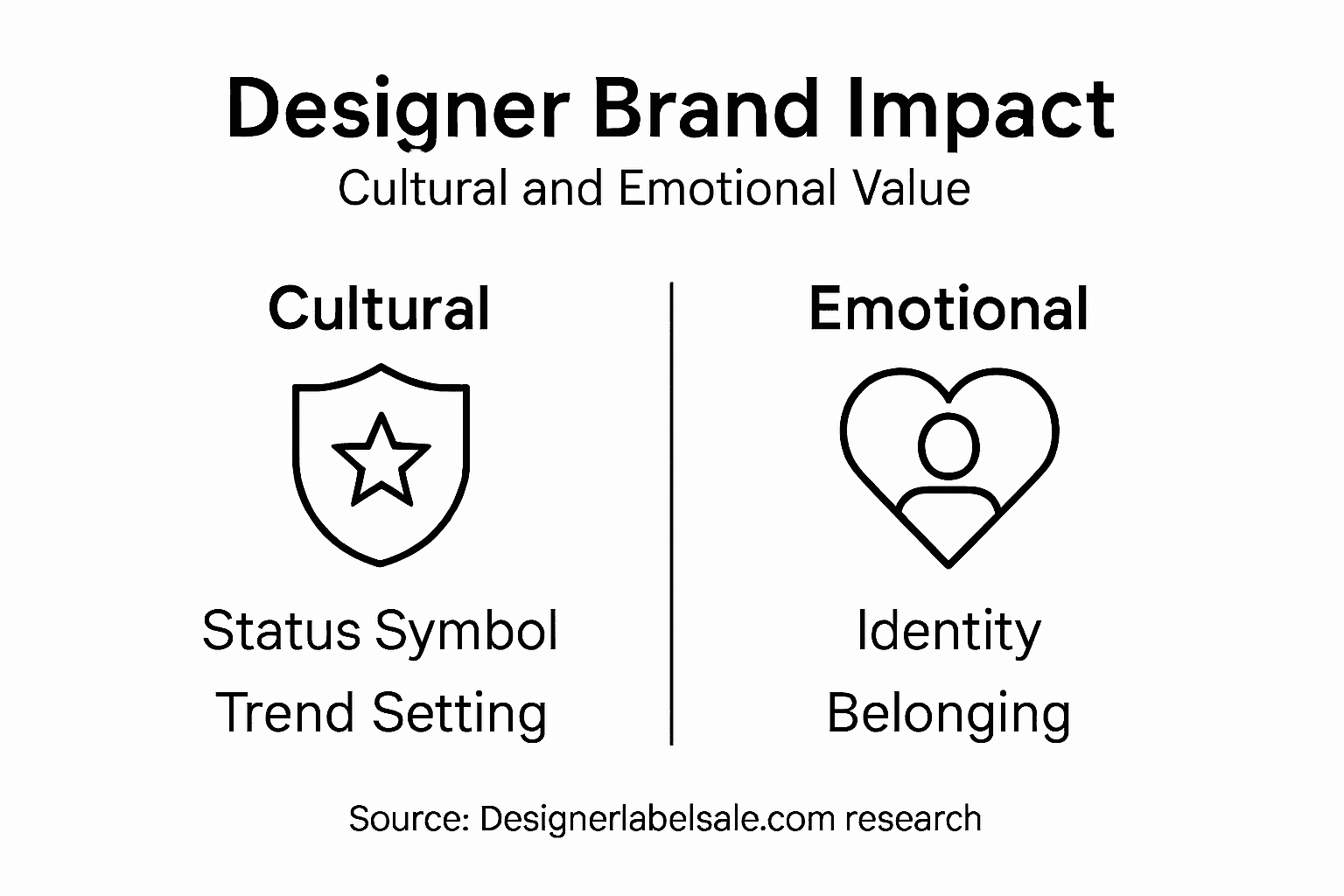 Infographic showing designer brand cultural and emotional impact