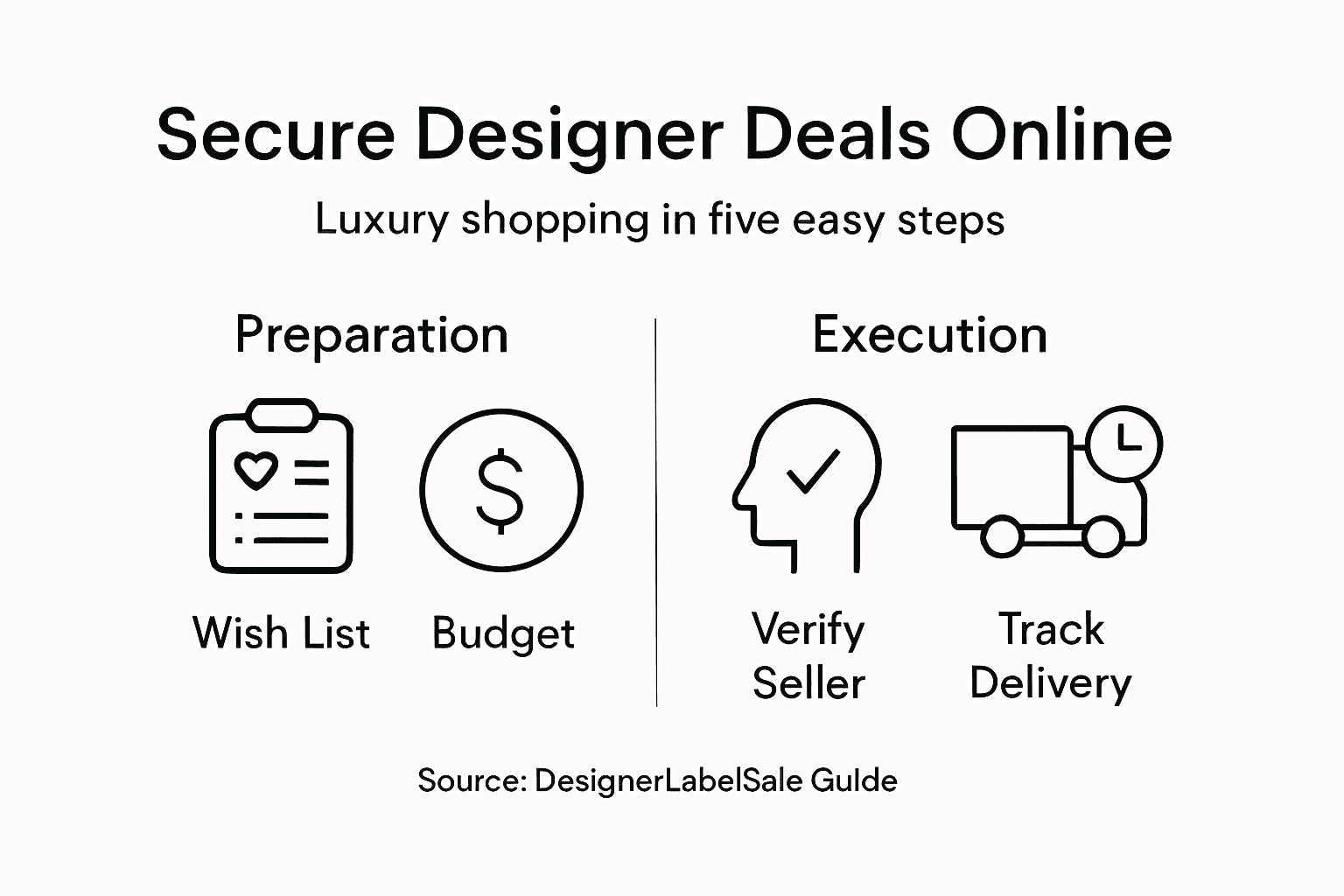 Infographic showing five steps for secure luxury deals