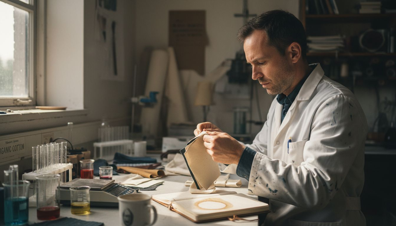 Worker inspecting eco-friendly luxury materials