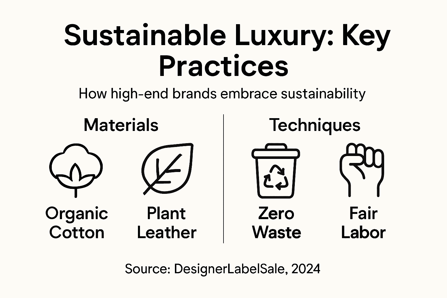 Infographic on sustainable luxury fashion practices