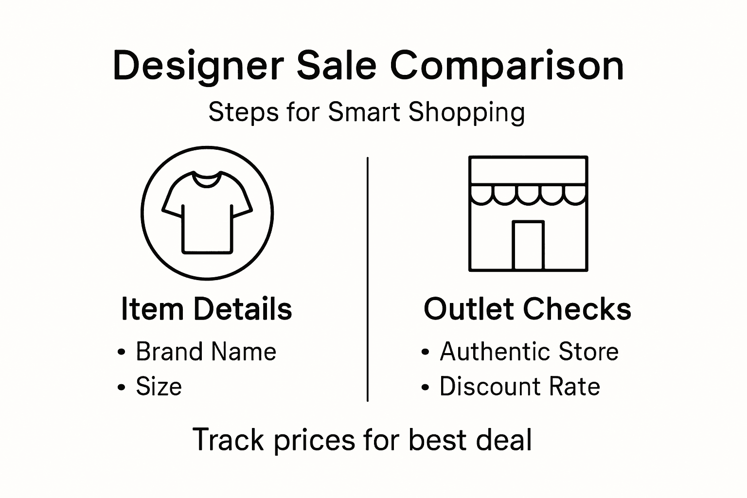 Infographic steps for designer sale price comparison