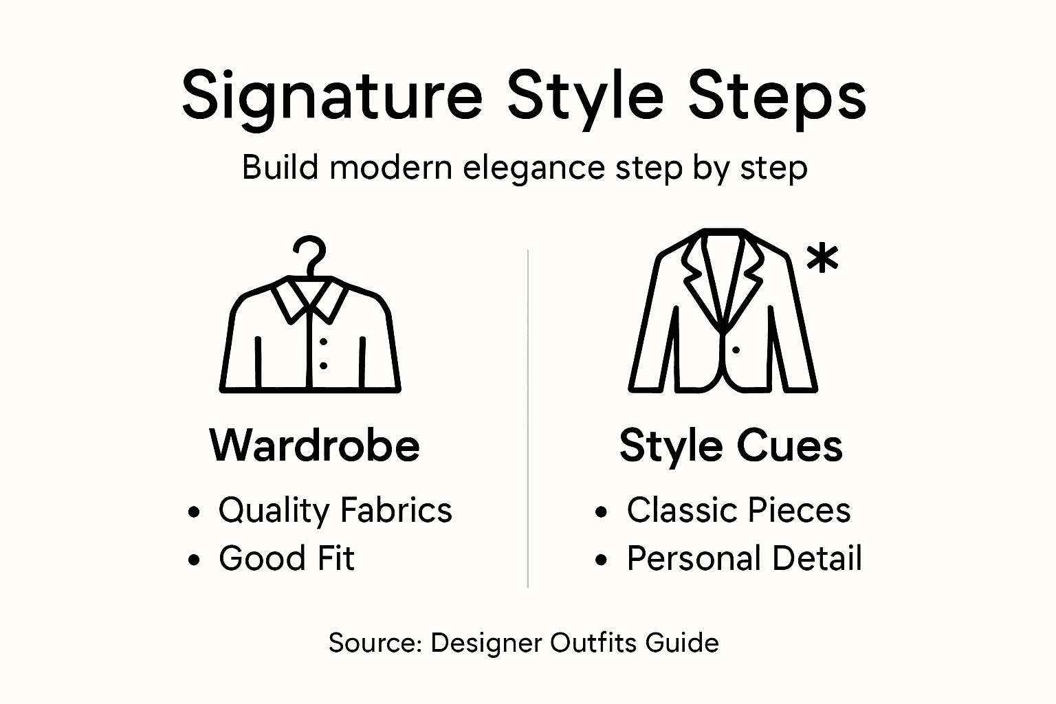 Infographic shows steps for modern elegant style