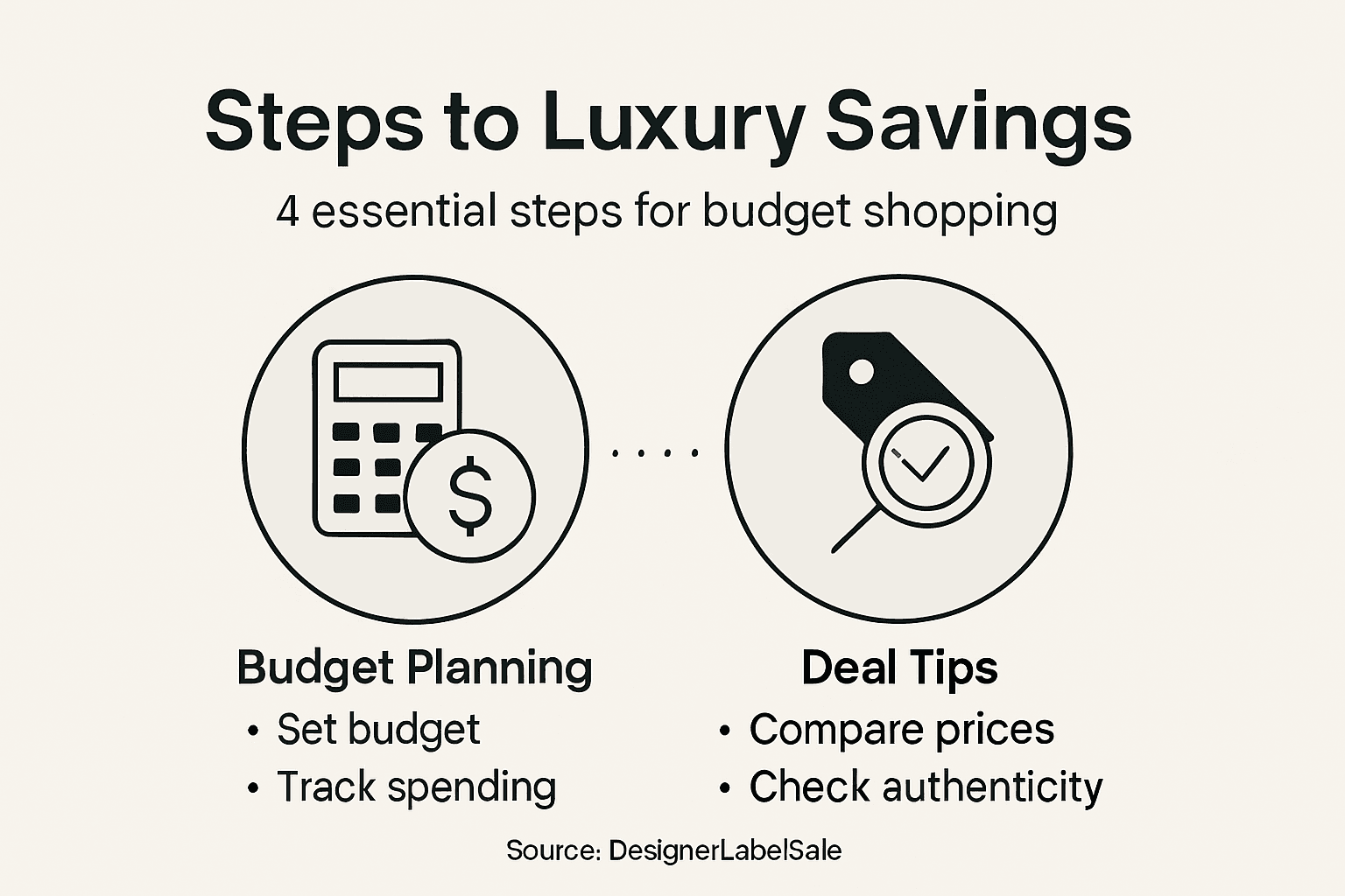 Infographic summarizing luxury shopping budget steps