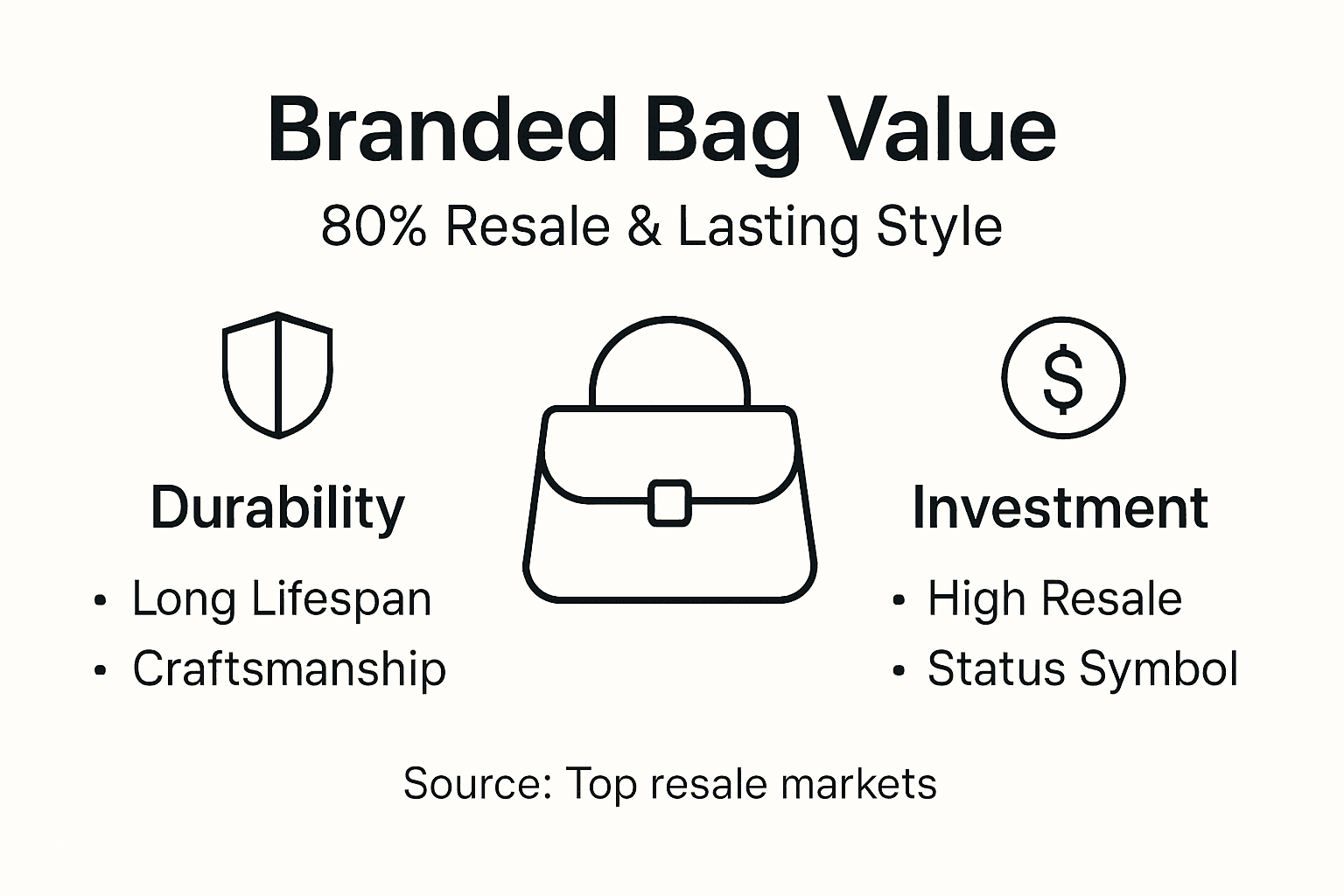 Infographic showing branded bags value factors