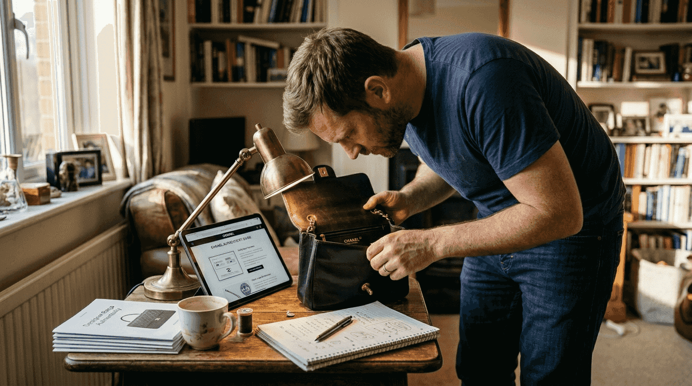 Checking tag for designer item authenticity