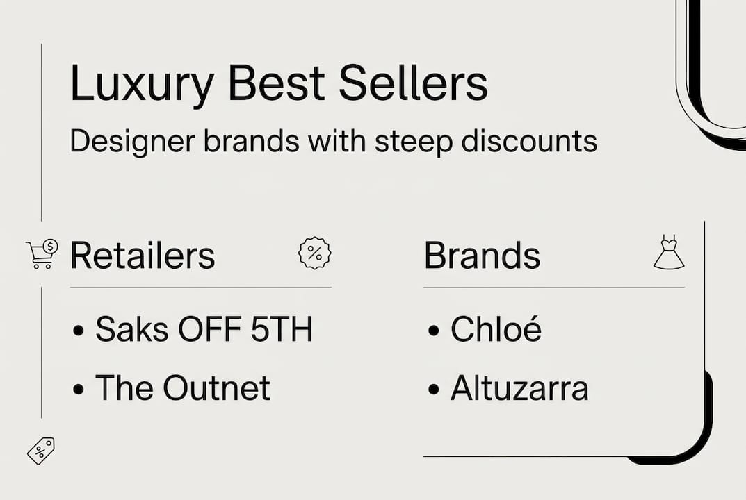 Infographic luxury best sellers and discounts