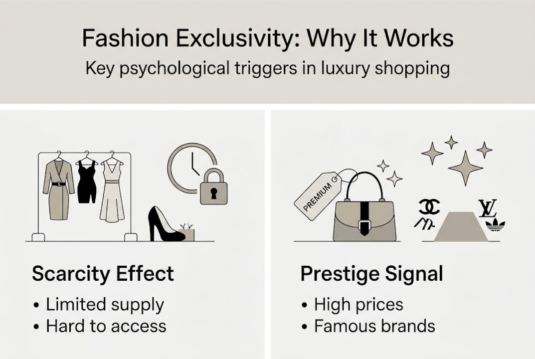 Infographic psychological triggers of fashion exclusivity