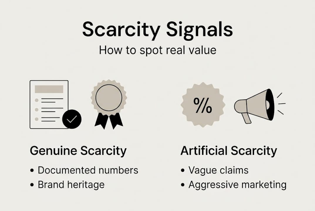 Infographic showing genuine versus artificial scarcity