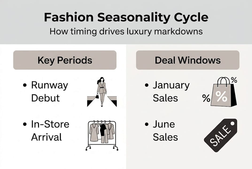 Infographic showing fashion markdown timing cycle