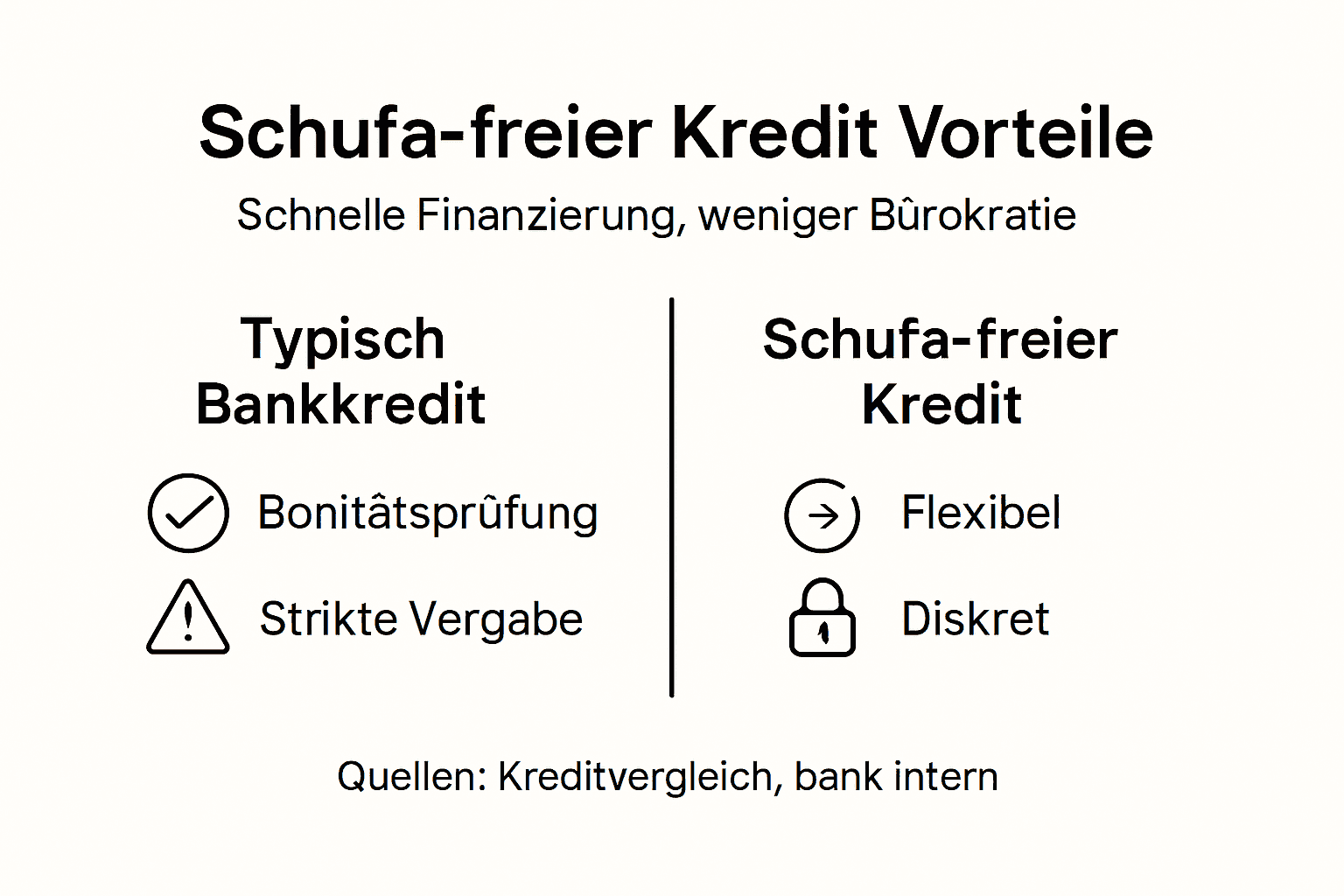 Diese Infografik zeigt auf einen Blick, welche Kreditarten es gibt und welche Vorteile sie jeweils bieten.