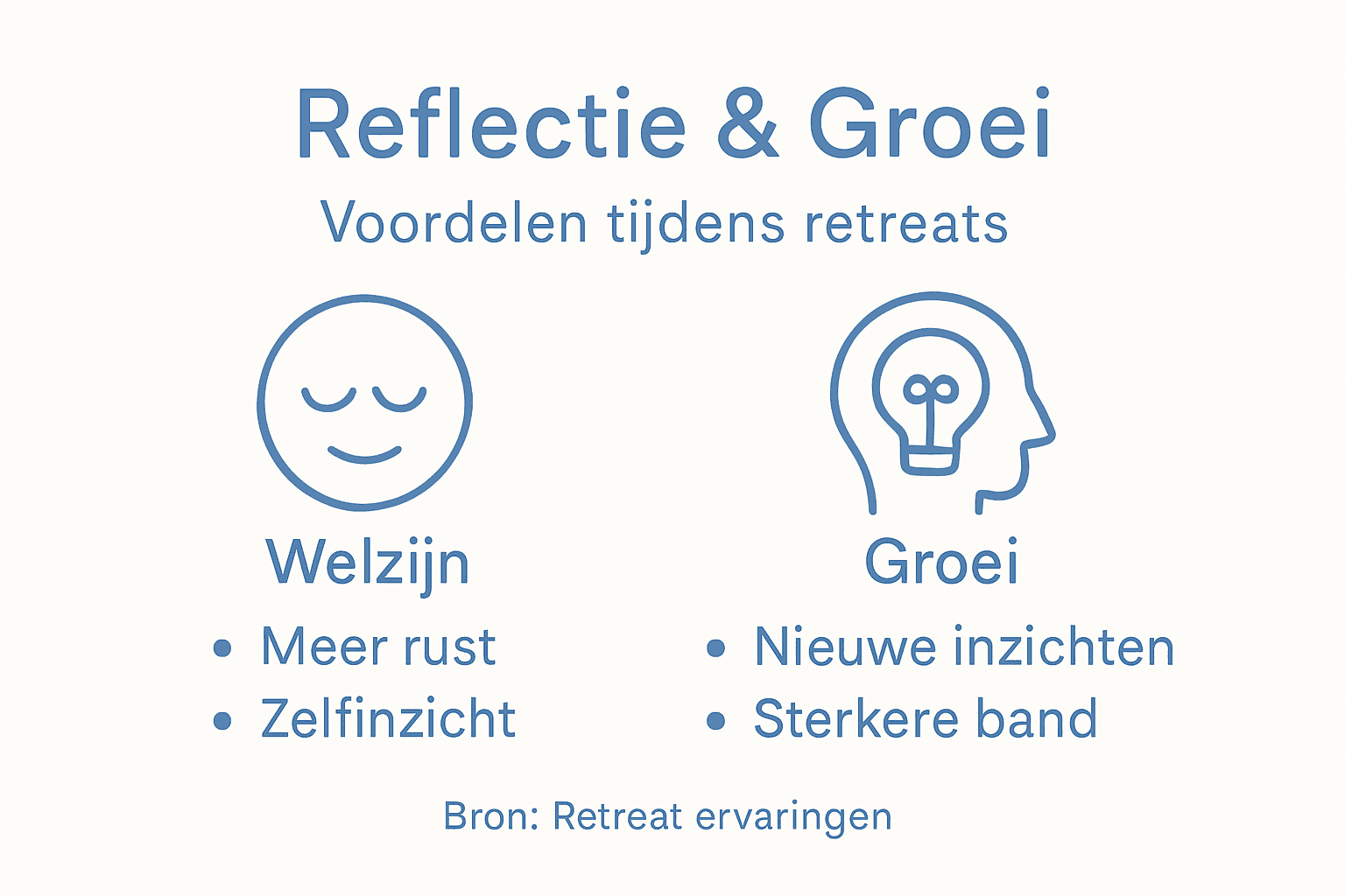 Visuele weergave van de impact van reflectie tijdens een retraite