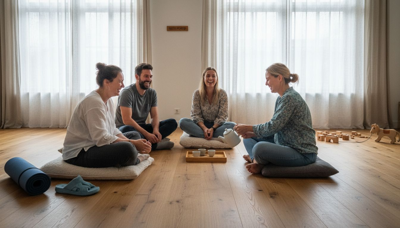 Tijdens de retraite wisselden de deelnemers in een kring hun persoonlijke ervaringen uit.