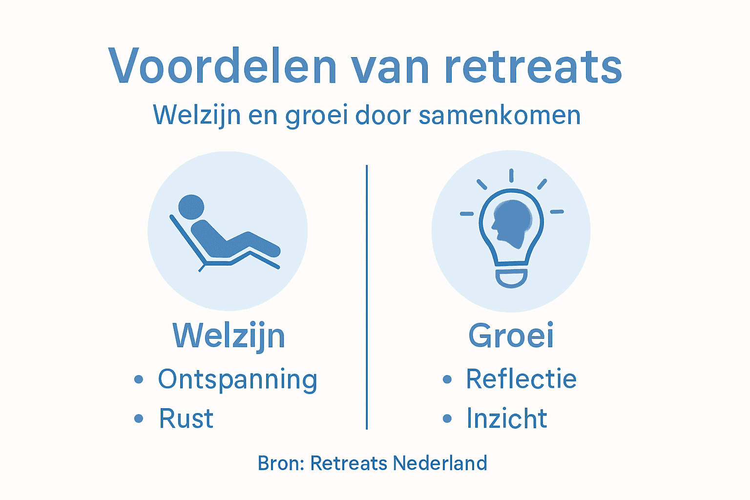 Infographic: de positieve impact van een retreat op je welzijn en persoonlijke groei