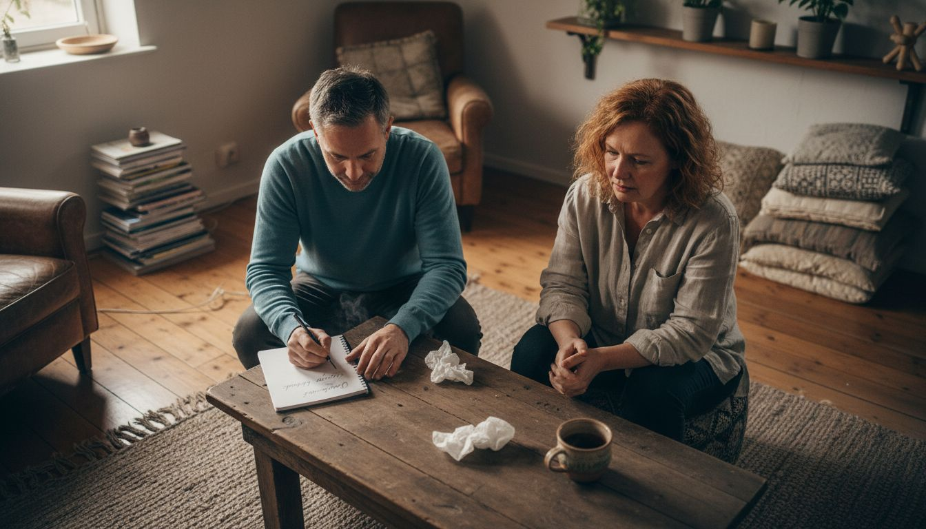 Individueel coachgesprek in een rustige retreatruimte