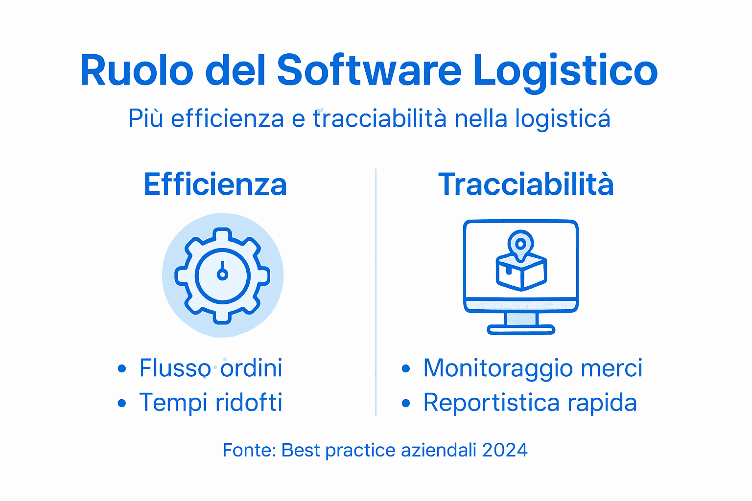 Infografica dedicata all’ottimizzazione e al controllo della logistica