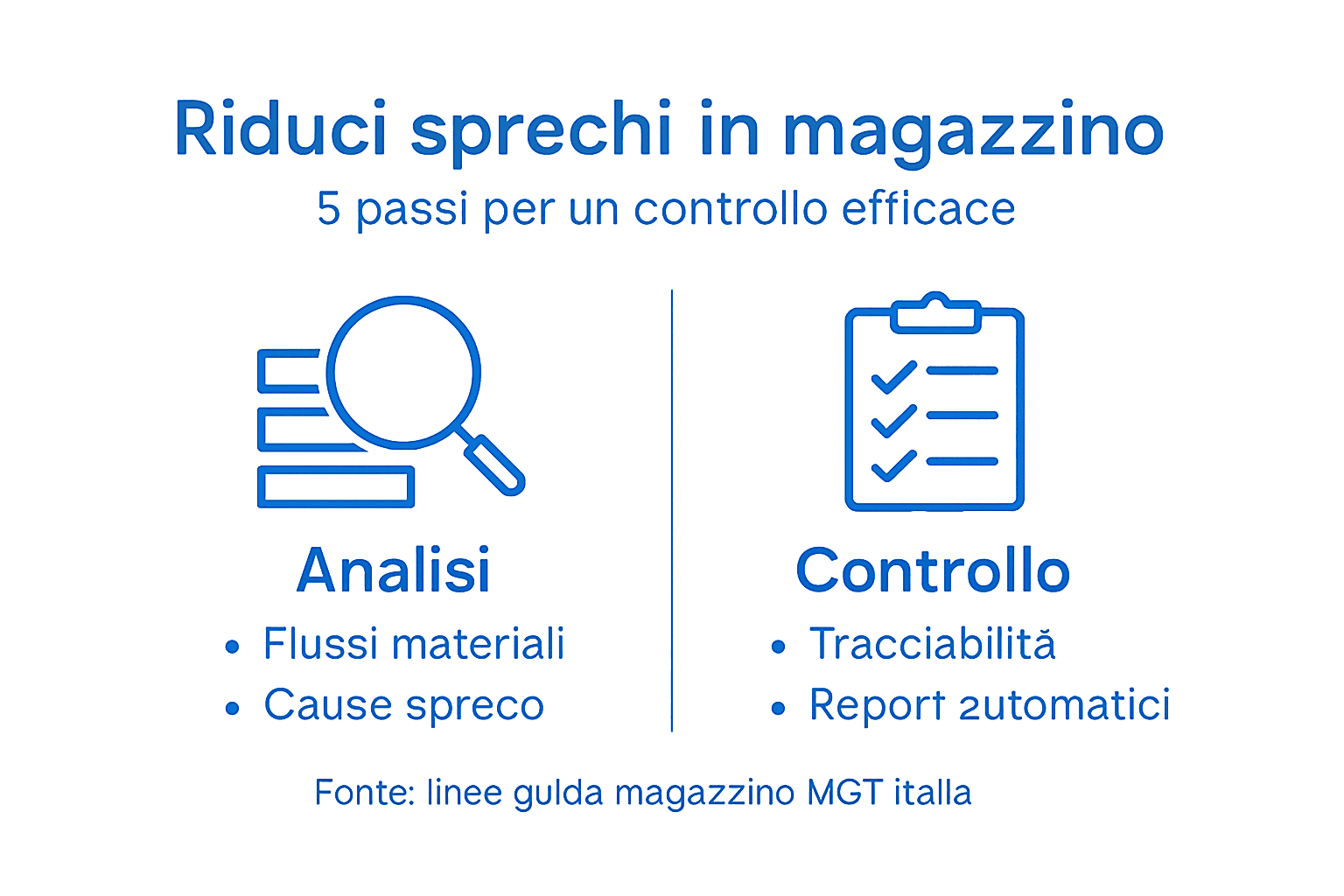 Infografica: i 5 step fondamentali per ridurre gli sprechi in magazzino