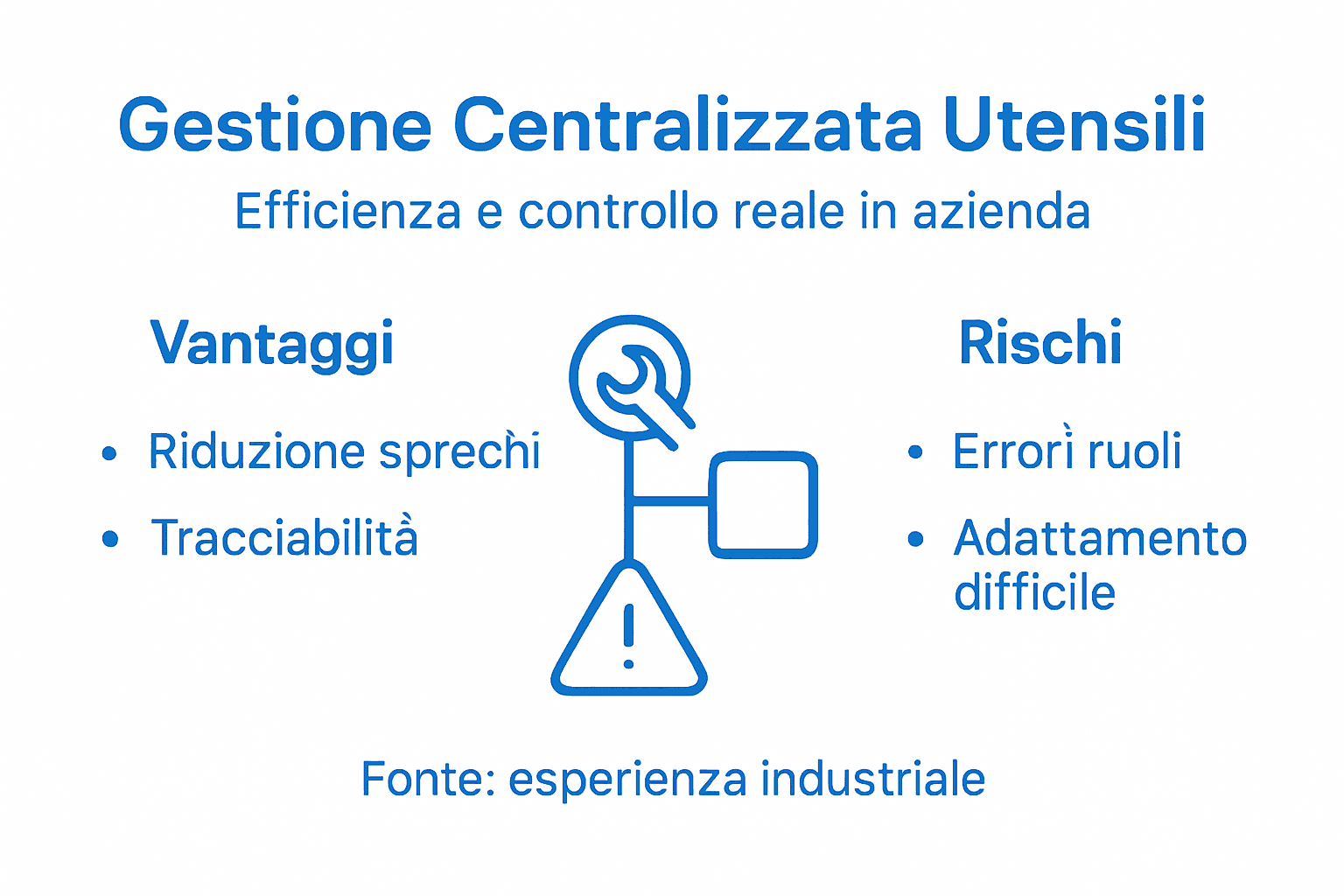 Infografica: pro e contro nella gestione degli utensili