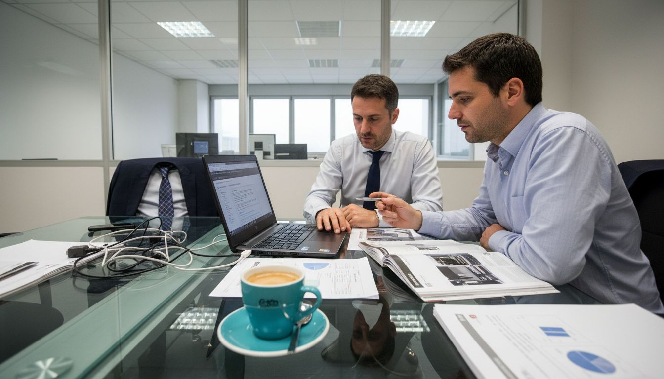 Il team si riunisce attorno al tavolo per analizzare insieme le soluzioni hardware e software disponibili.