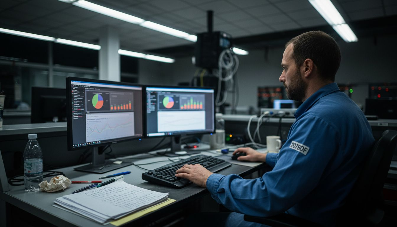 Un tecnico controlla i dati DPI attraverso una dashboard dedicata.