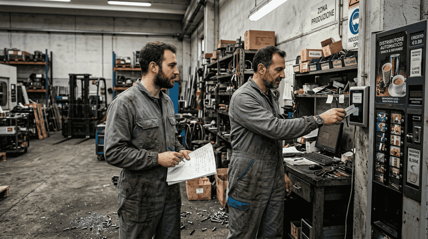 Gli operatori si confrontano sulle procedure per una gestione uniforme degli utensili.