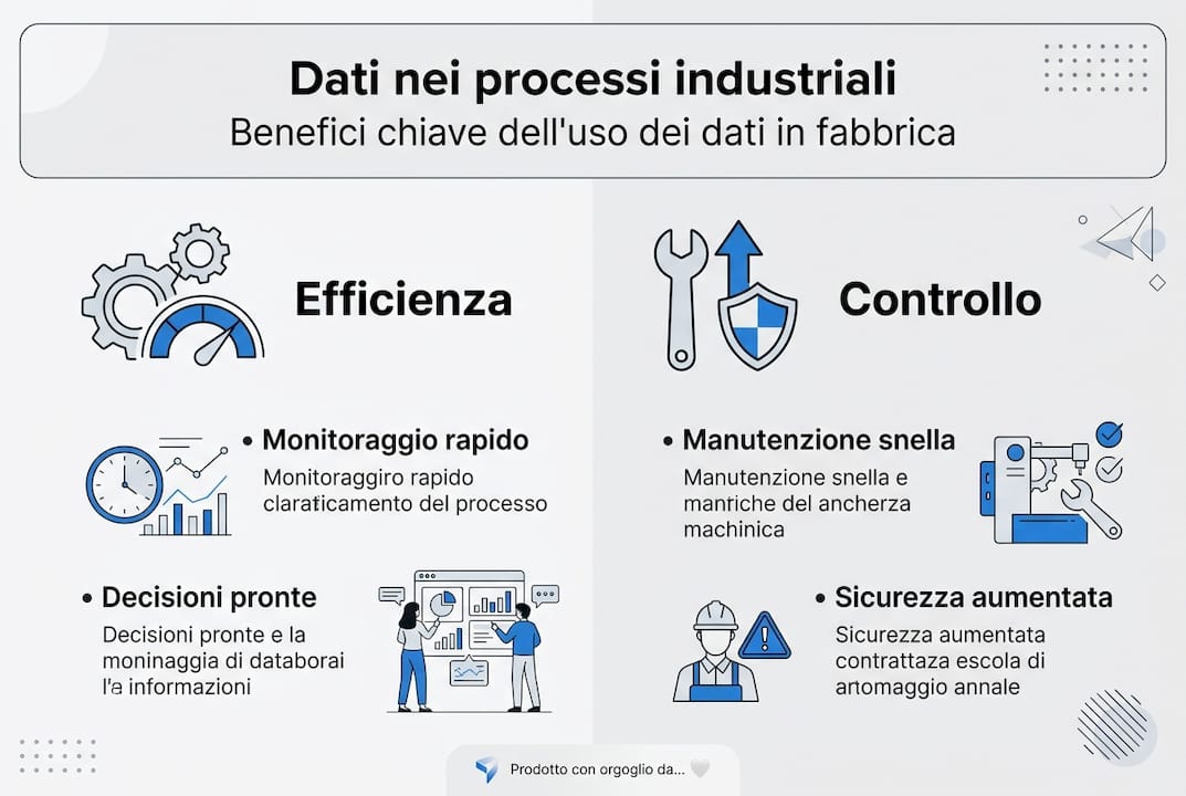 Infografica: vantaggi dell’utilizzo dei dati in produzione