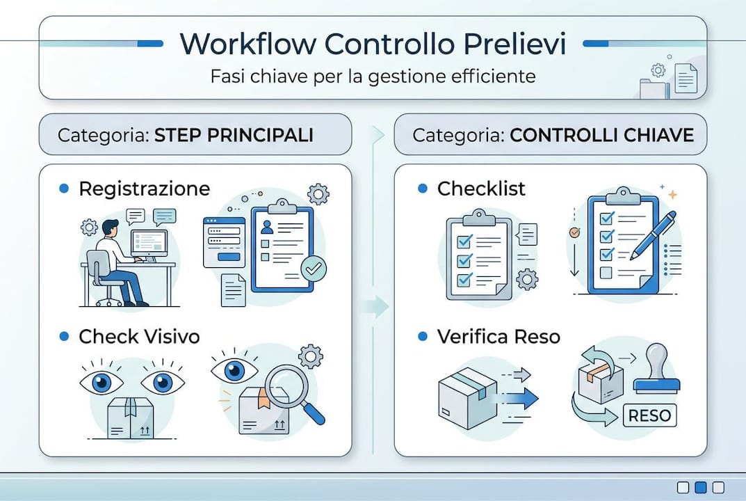 Schema illustrato delle principali fasi del processo di prelievo