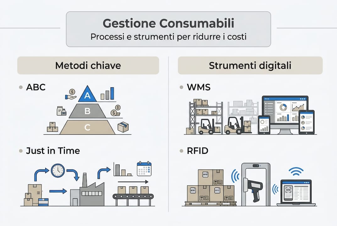 Infografica: soluzioni e strumenti per una gestione efficace dei consumabili nei processi aziendali
