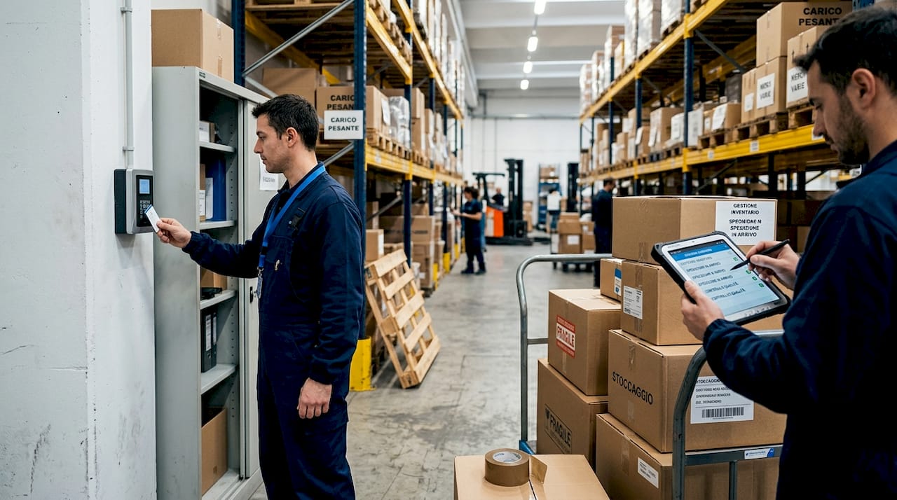 Il personale di magazzino ha accesso all’area riservata ai materiali sensibili.