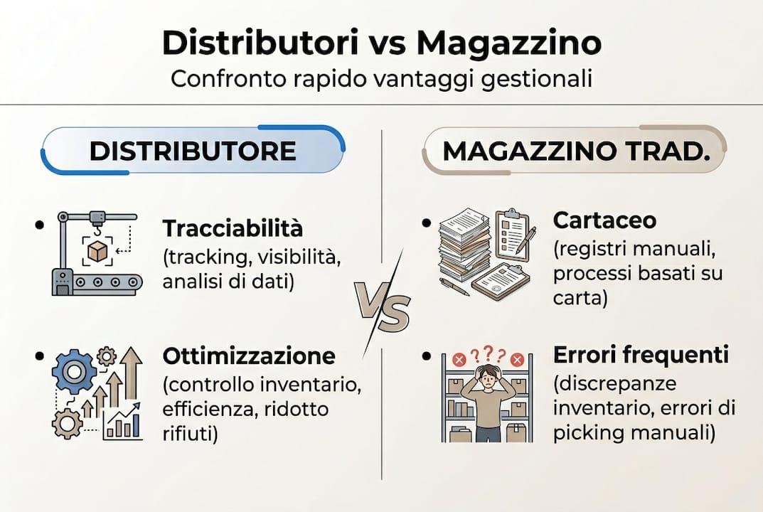 Infografica: differenze tra distributore e magazzino a confronto