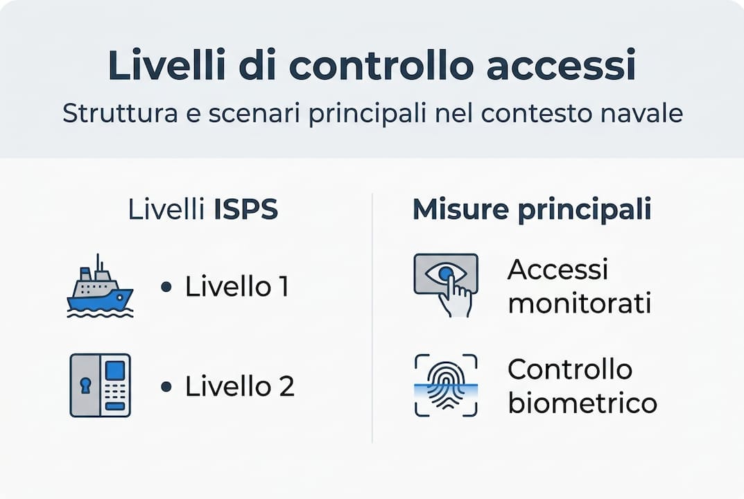 Schema illustrativo dei livelli di controllo degli accessi nelle aree portuali