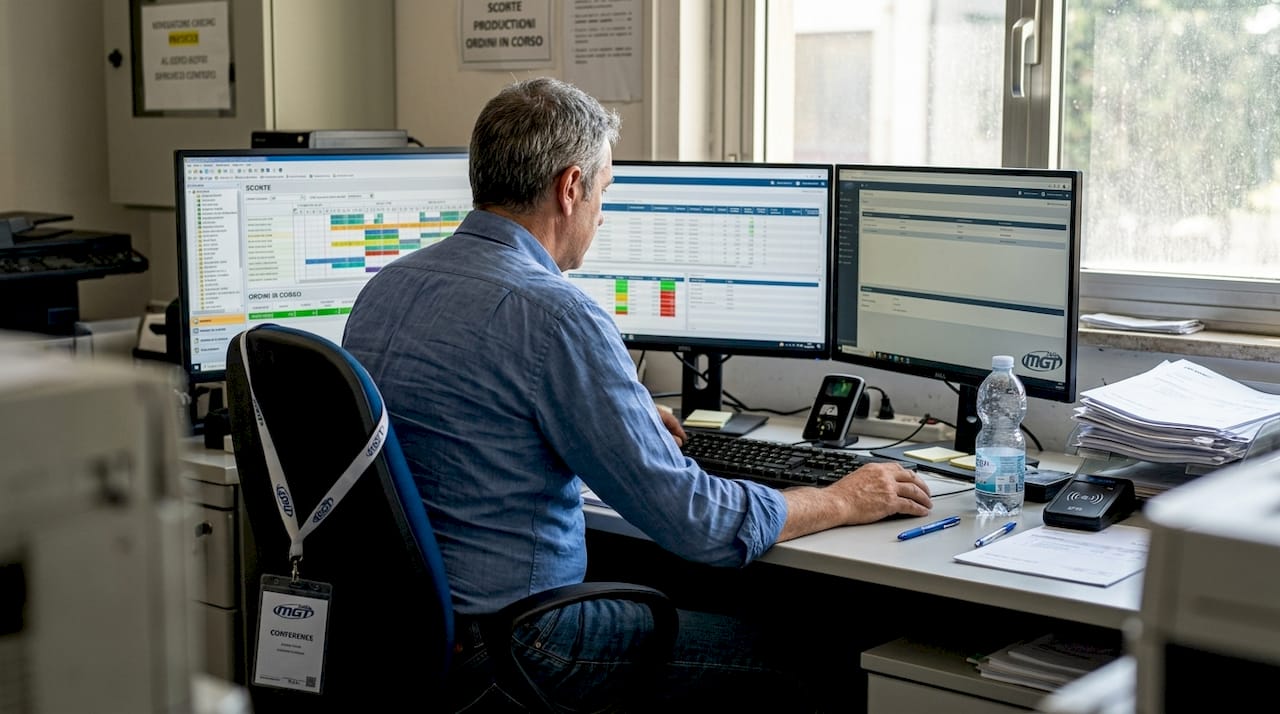 Il responsabile sta esaminando la configurazione dell’integrazione del sistema gestionale ERP.