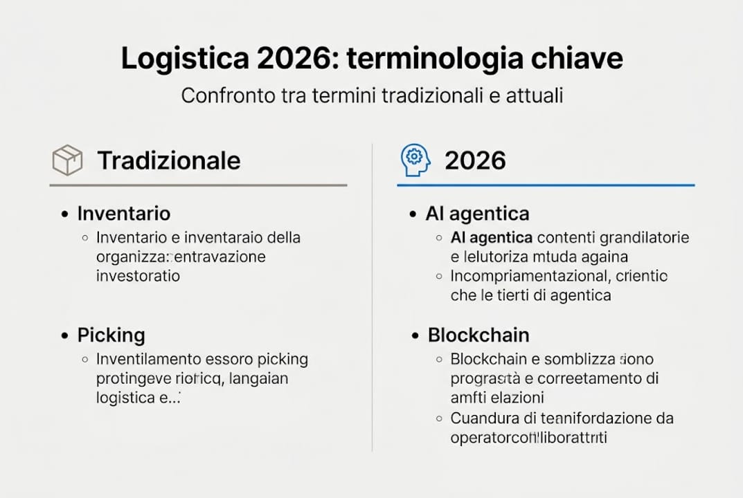 Infografica: evoluzione della terminologia logistica, dal tradizionale al 2026
