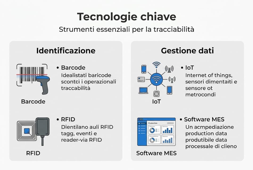Infografica dedicata alle soluzioni innovative per la tracciabilità nei processi operativi