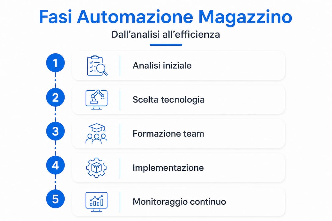 Infografica: le cinque tappe chiave per automatizzare il magazzino
