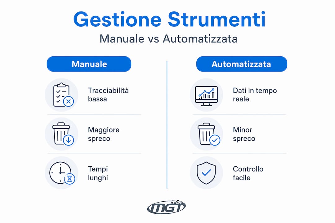 Infografica: confronto tra gestione tradizionale e gestione automatizzata