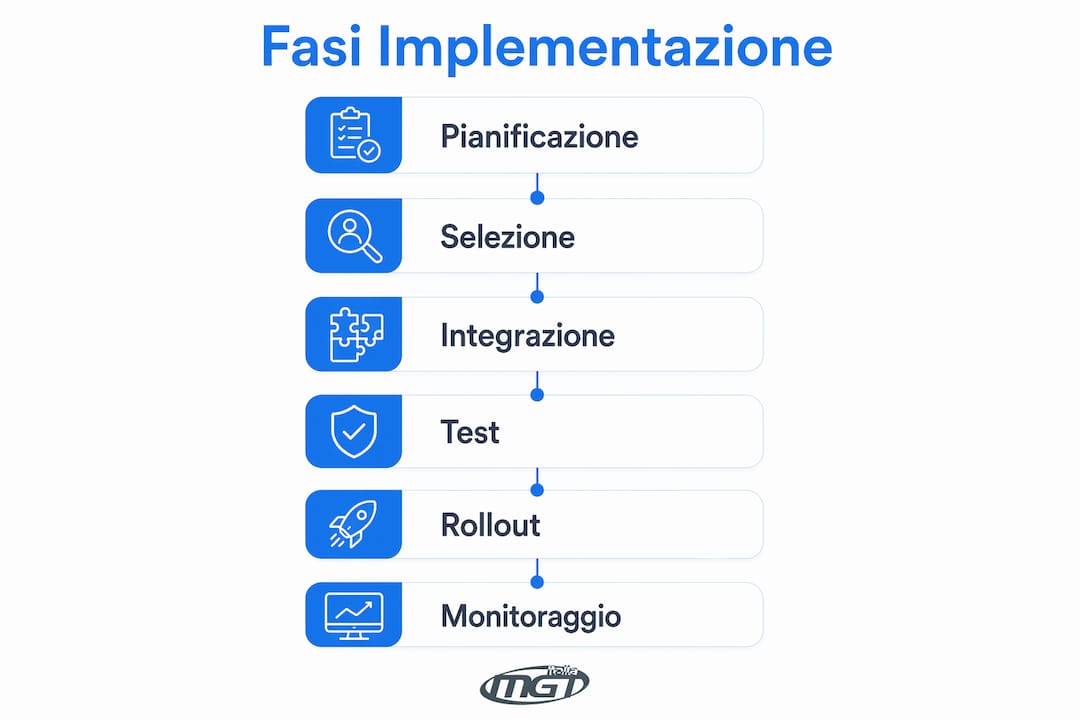 Infografica che illustra le diverse fasi per l’implementazione di un sistema automatizzato