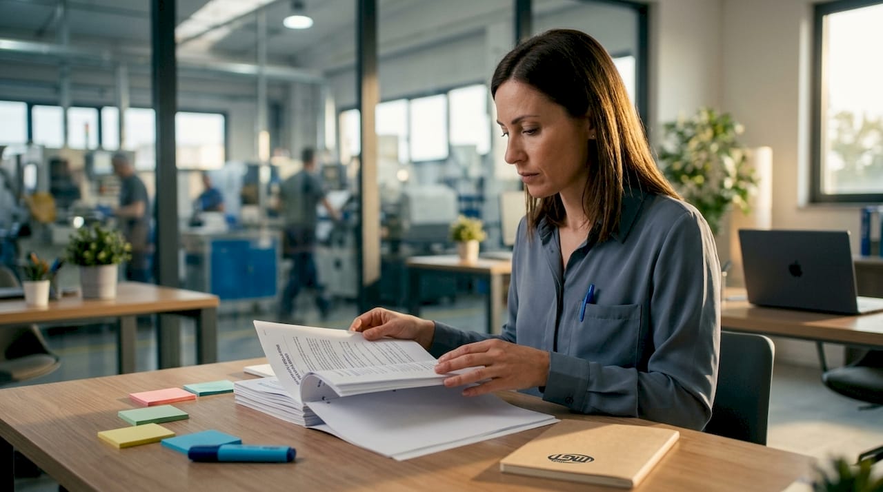 Mani che custodiscono documenti riservati sulla privacy dei dati in ambito industriale