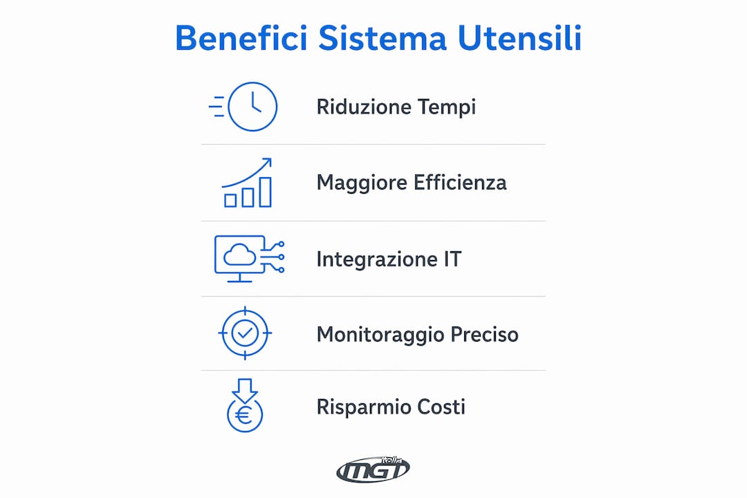 Infografica: tutti i vantaggi di un sistema di gestione degli utensili