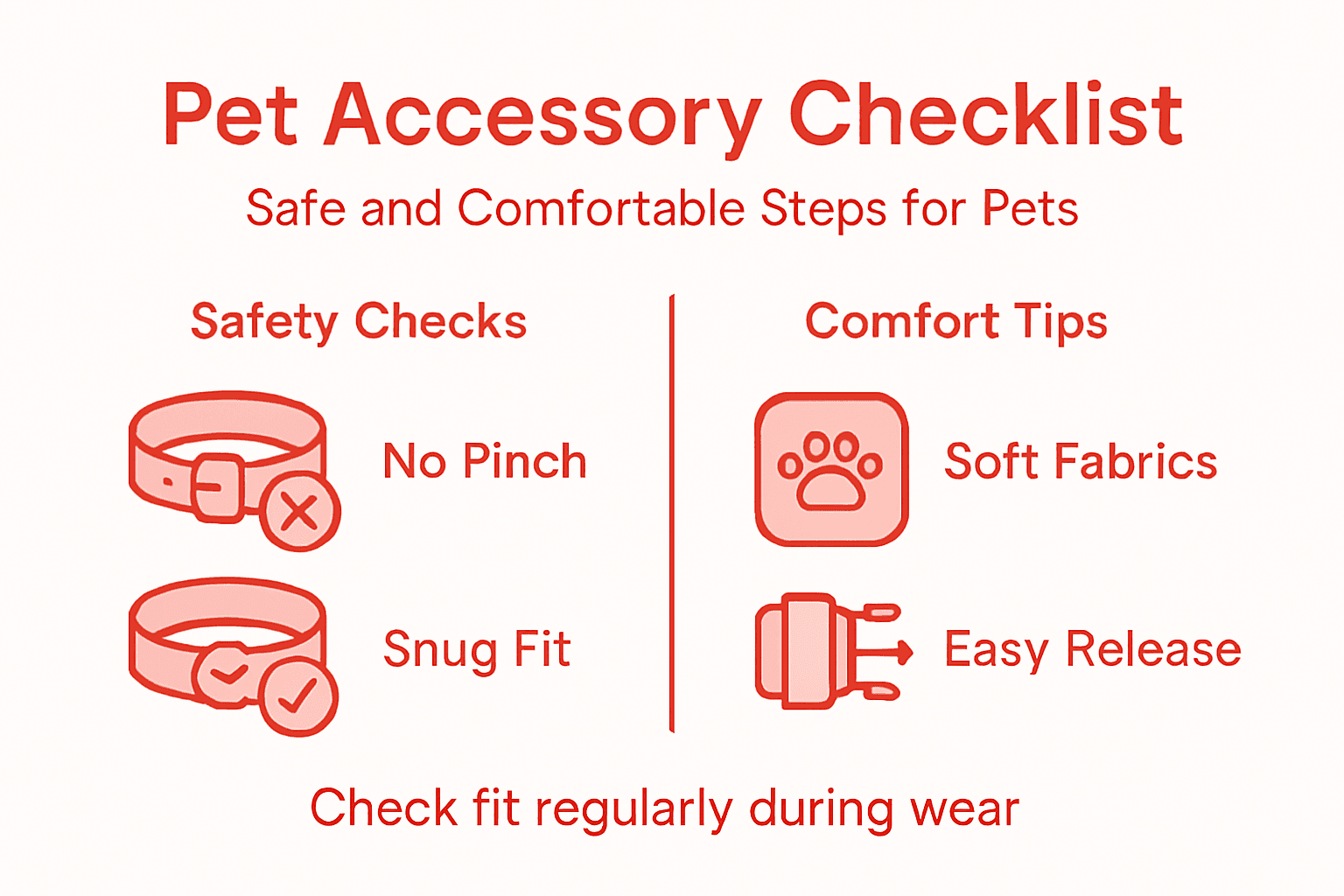Infographic of safe steps for attaching pet accessories