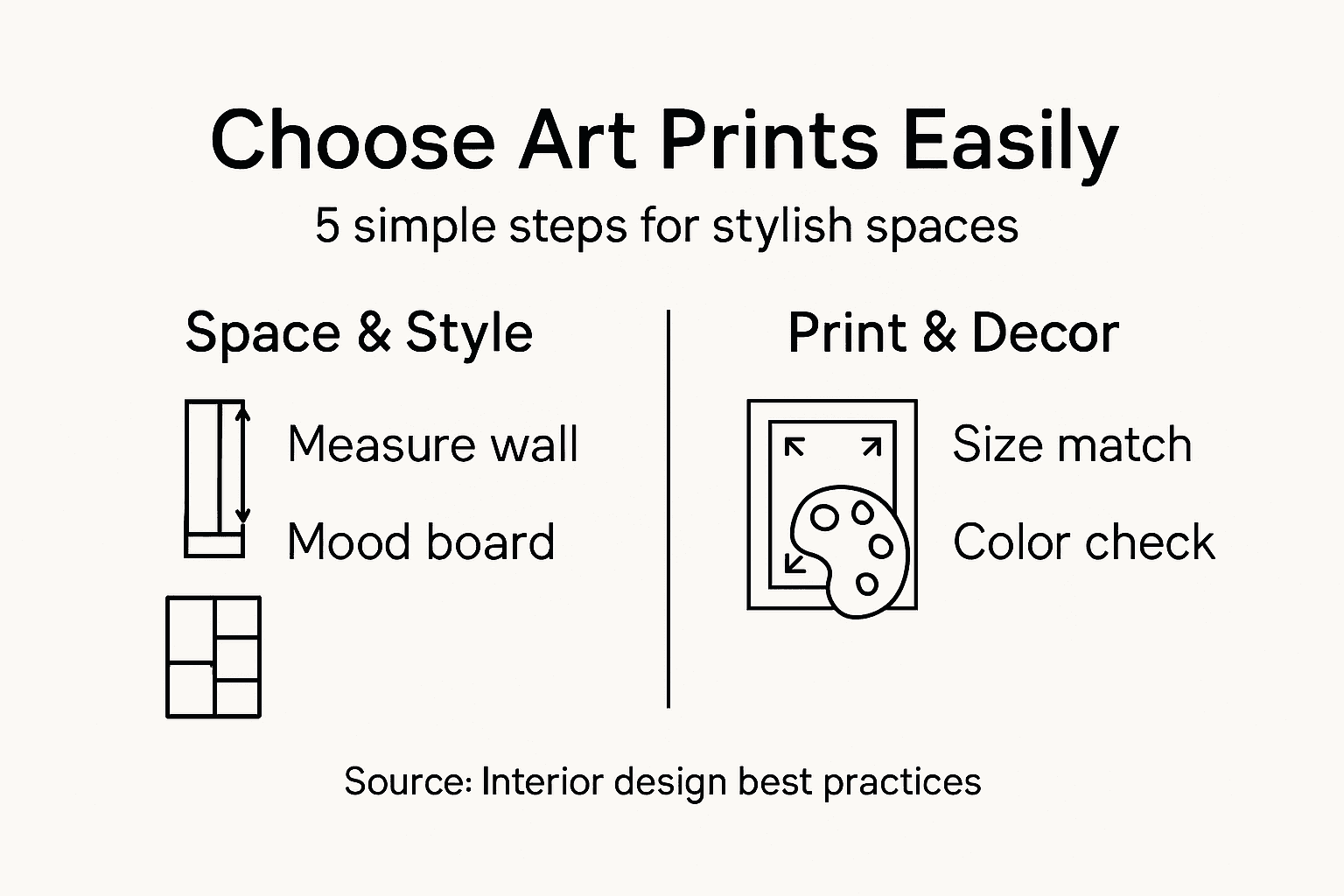 Infographic shows five steps for art selection