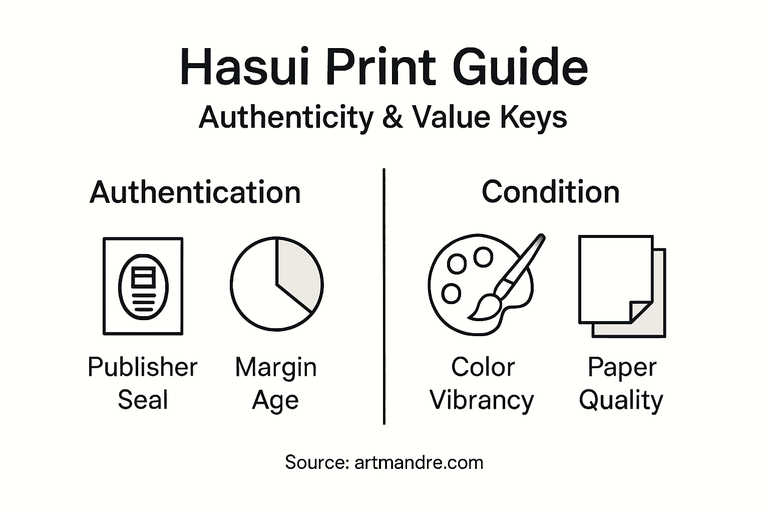Infographic on authentic Hasui print features