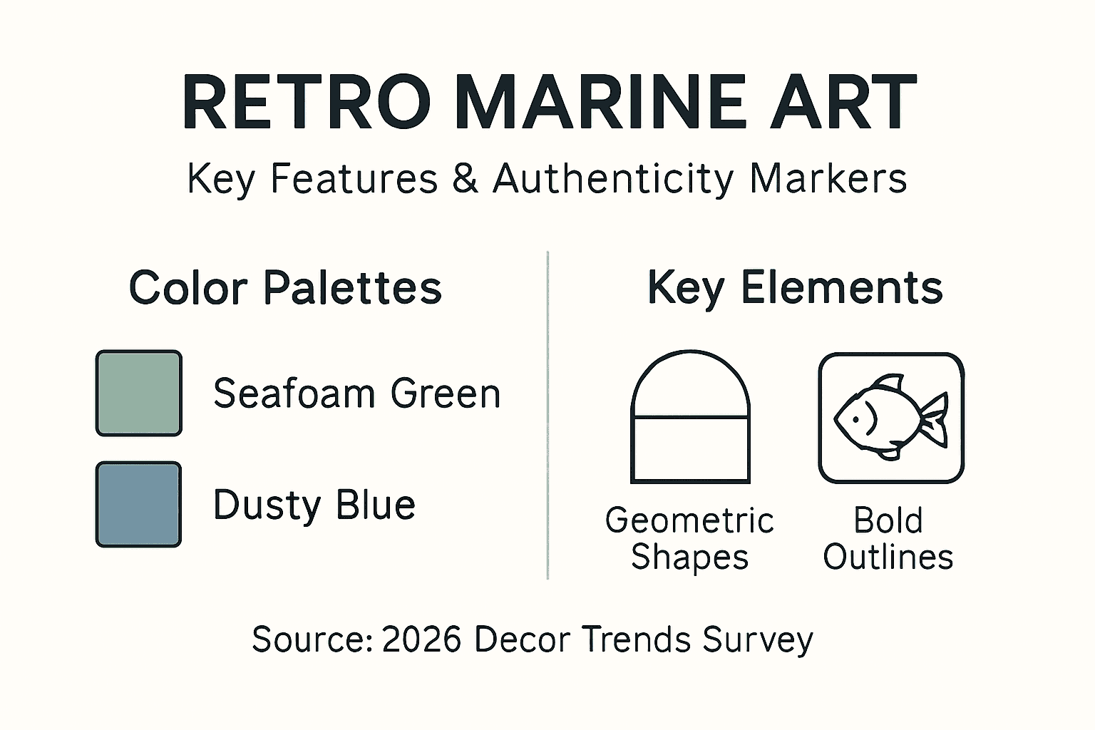 Infographic with retro marine art features